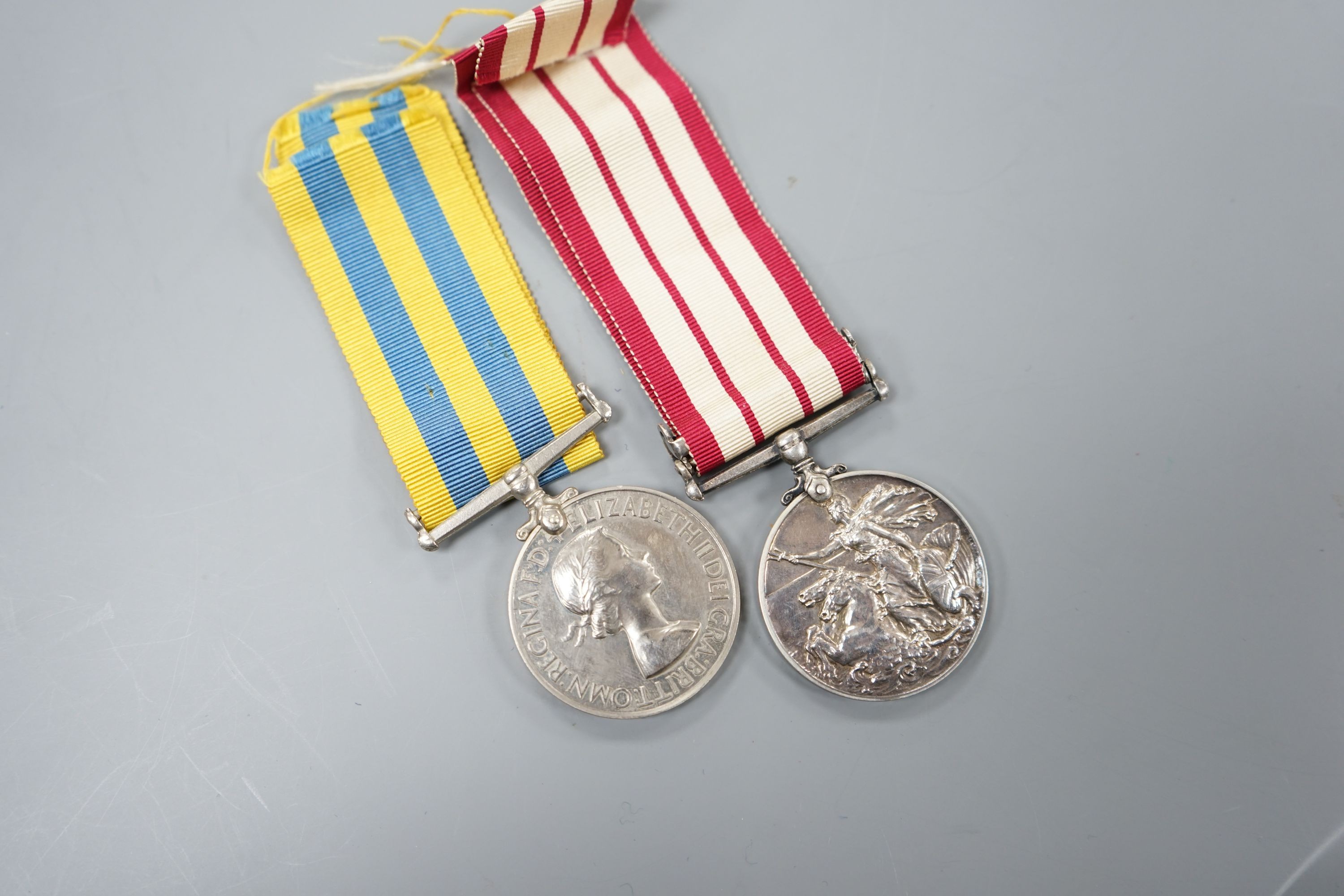 A QEII Naval GSM with Malaya clasp and Korea 1950 medal to C/SKX 844987 V.J. COLLINS S.M. R.N.